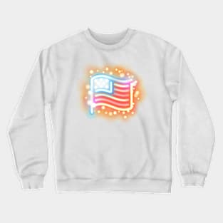 USA Flag Neon Style Crewneck Sweatshirt